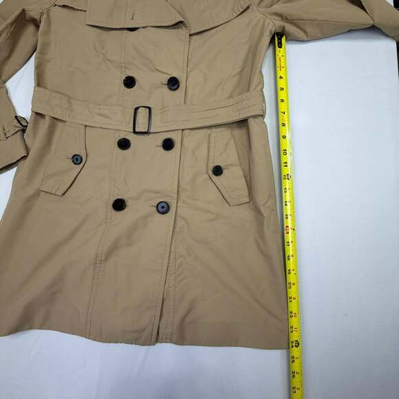 Gap Women's Medium Tan Double-Breasted Belted Trench Coat - Picture 9 of 14